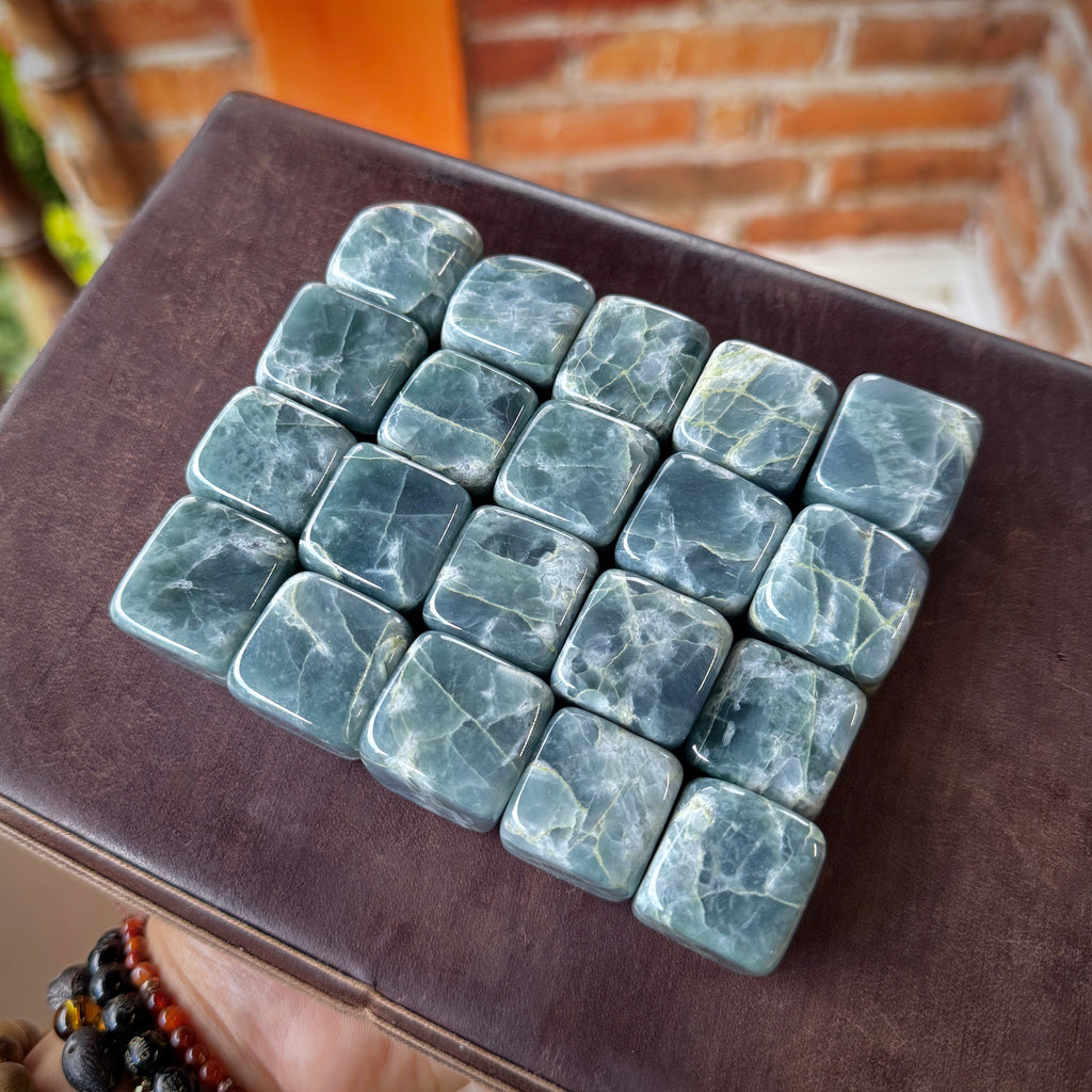 Natural Guatemalan Blue Jadeite Polished Cube