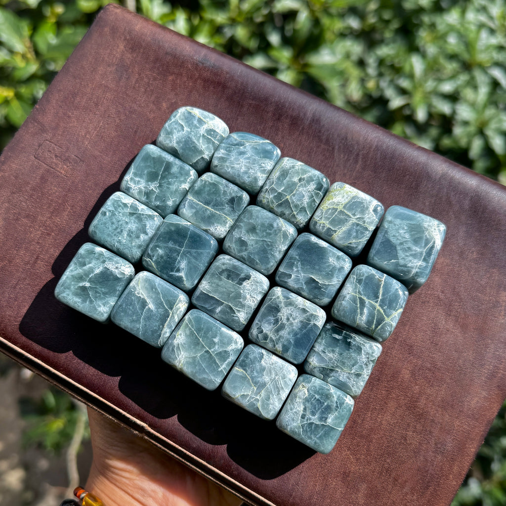 Natural Guatemalan Blue Jadeite Polished Cube