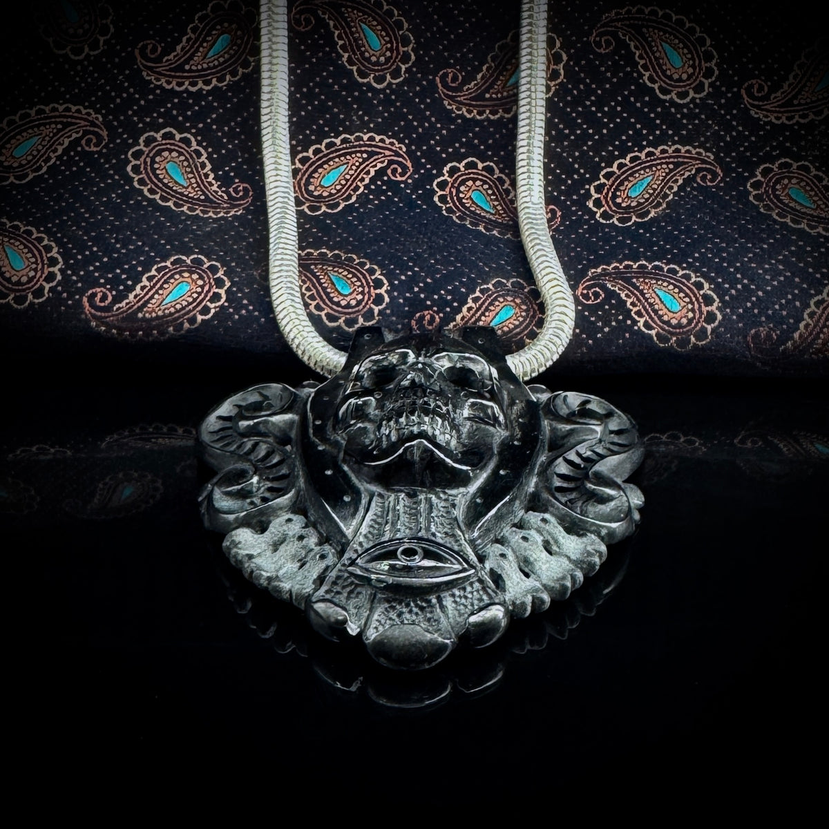 Guardian of Shadows - Hand Carved Black Jadeite Talisman
